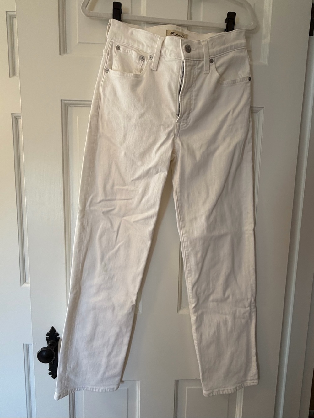 Madewell White mid-rise Straight-Leg Jeans — Classic Five-Pocket